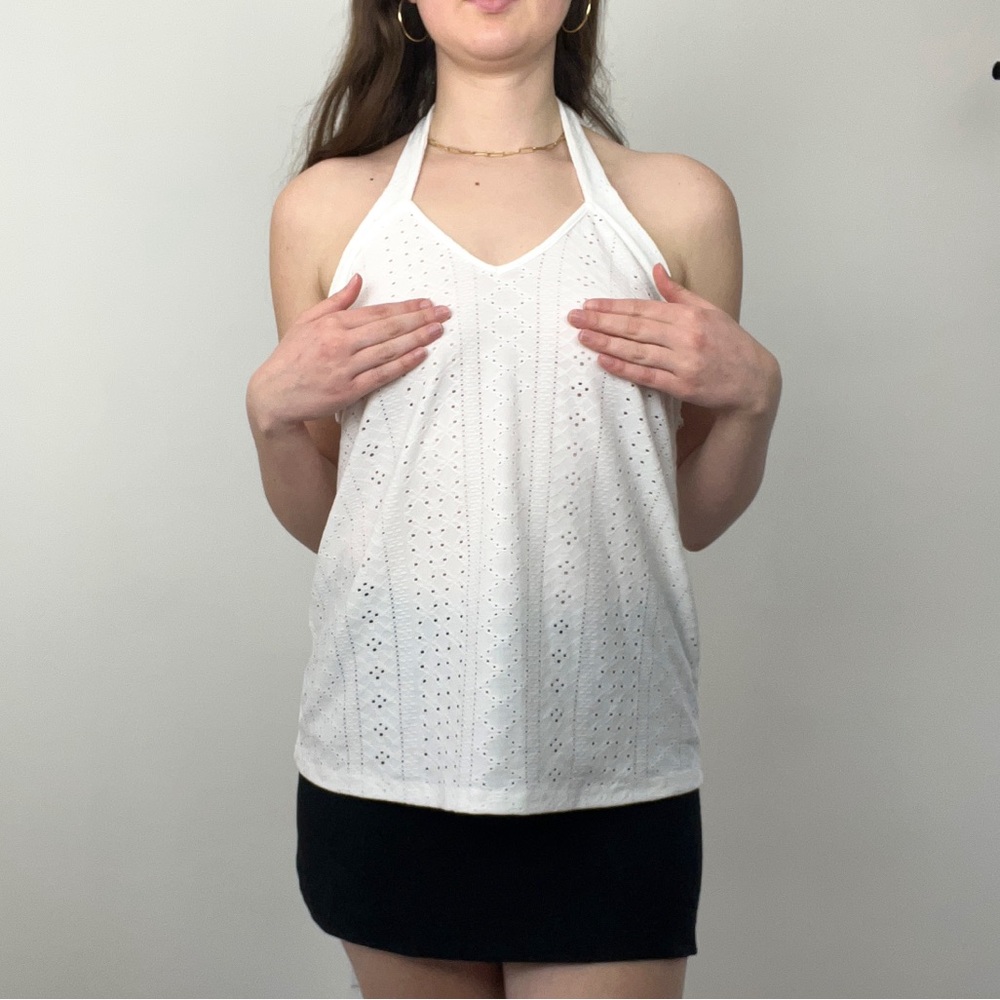 White Semi Sheer Halter Top 🪽